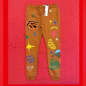 First Row Graphic Print Sweatpants Men Medium (32x30)